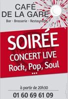 Soirée Concert Live Pop, Rock, Soul • 9 octobre 2015 à partir de 20h30 à Bois le Roi, au Café de la Gare Soirée Concert Live Pop, Rock, Soul • 9 octobre 2015 à partir de 20h30 à Bois le Roi, au Café de la Gare