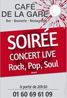 Soirée Concert Live Pop, Rock, Soul • 9 octobre 2015 à partir de 20h30 à Bois le Roi, au Café de la Gare